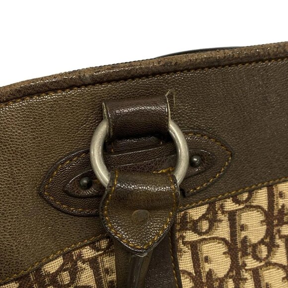 Auth DIOR/ChristianDior Vintage Traveler - Beige Dark Brown Jacquard Leather - Picture 11 of 16